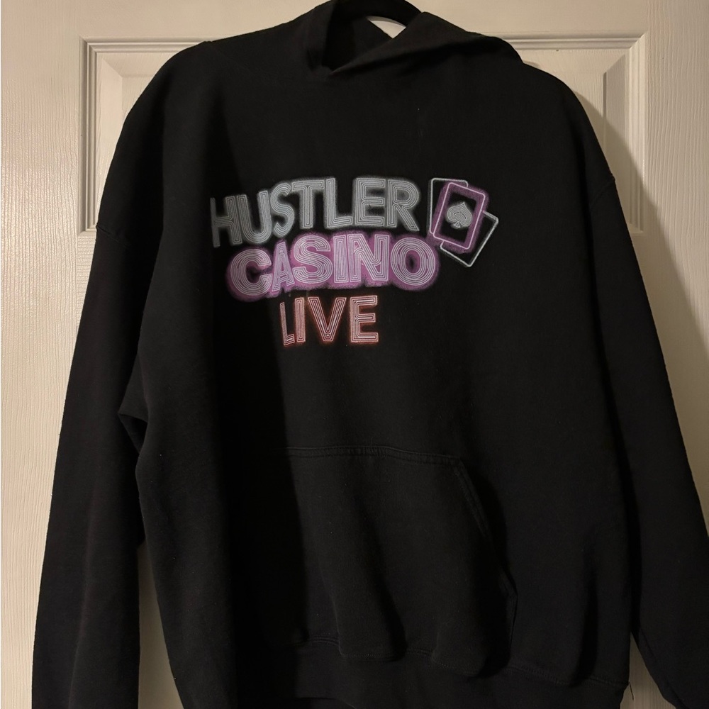 Hustler Casino Live Black Cotton Hoodie